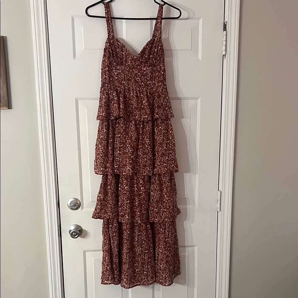 Altar'd State Burgundy Floral Maxi Dress